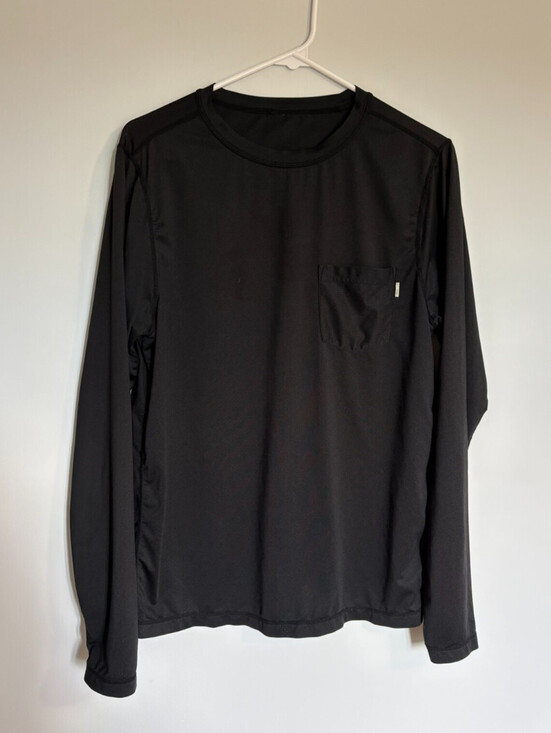 Tops - Ladies Long Sleeve Moisture Wicking Cooling Performance Crew Shirt Black